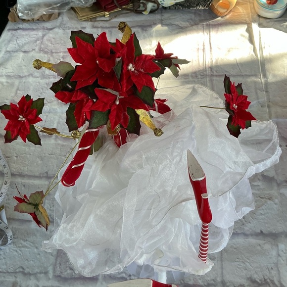 Dept 56 Krinkles Patience Brewster Poinsettia Fairy Queen Christmas Tree Topper - Picture 3 of 15